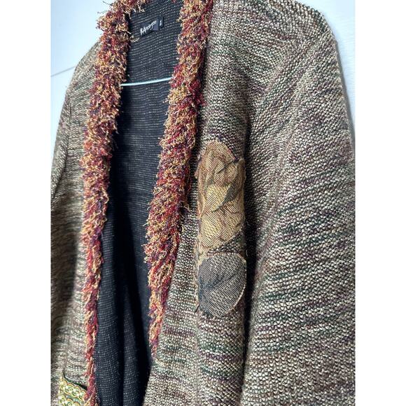 Lee Andersen Vintage Tapestry Open Front Cardigan Jacket SZ 2X - Earth Tones - Picture 3 of 5